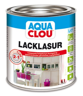 Clou Aqua Combi-Clou Lack-Lasur, Steingrau, 375 ml, 945442